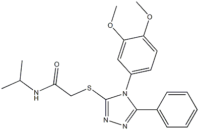 Acetamide,  2-[[4-(3,4-dimethoxyphenyl)-5-phenyl-4H-1,2,4-triazol-3-yl]thio]-N-(1-methylethyl)- 구조식 이미지