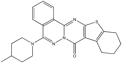 5-(4-methyl-1-piperidinyl)-9,10,11,12-tetrahydro-8H-[1]benzothieno[2',3':4,5]pyrimido[2,1-a]phthalazin-8-one Structure