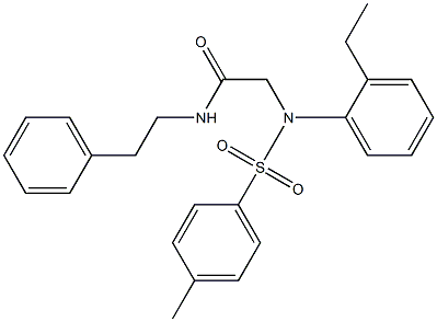 2-{2-ethyl[(4-methylphenyl)sulfonyl]anilino}-N-(2-phenylethyl)acetamide 구조식 이미지