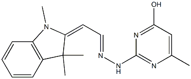 (1,3,3-trimethyl-1,3-dihydro-2H-indol-2-ylidene)acetaldehyde (4-hydroxy-6-methyl-2-pyrimidinyl)hydrazone Structure