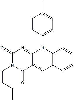 3-butyl-10-(4-methylphenyl)pyrimido[4,5-b]quinoline-2,4(3H,10H)-dione Structure