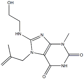 8-[(2-hydroxyethyl)amino]-3-methyl-7-(2-methyl-2-propenyl)-3,7-dihydro-1H-purine-2,6-dione Structure