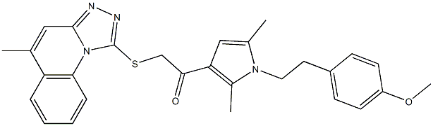 1-{1-[2-(4-methoxyphenyl)ethyl]-2,5-dimethyl-1H-pyrrol-3-yl}-2-[(5-methyl[1,2,4]triazolo[4,3-a]quinolin-1-yl)sulfanyl]ethanone 구조식 이미지