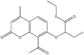 ethyl 2-[(8-acetyl-4-methyl-2-oxo-2H-chromen-7-yl)oxy]butanoate Structure