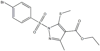 ethyl 1-[(4-bromophenyl)sulfonyl]-3-methyl-5-(methylsulfanyl)-1H-pyrazole-4-carboxylate Structure