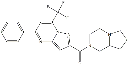 2-(hexahydropyrrolo[1,2-a]pyrazin-2(1H)-ylcarbonyl)-5-phenyl-7-(trifluoromethyl)pyrazolo[1,5-a]pyrimidine Structure