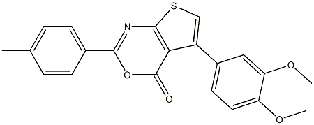 5-(3,4-dimethoxyphenyl)-2-(4-methylphenyl)-4H-thieno[2,3-d][1,3]oxazin-4-one 구조식 이미지