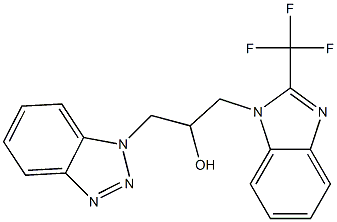 1-(1H-1,2,3-benzotriazol-1-yl)-3-[2-(trifluoromethyl)-1H-benzimidazol-1-yl]-2-propanol 구조식 이미지