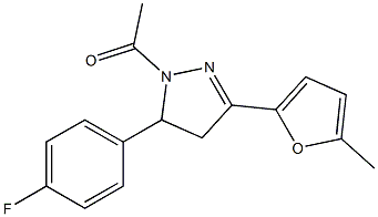 1-acetyl-5-(4-fluorophenyl)-3-(5-methyl-2-furyl)-4,5-dihydro-1H-pyrazole Structure