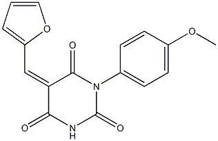 5-(2-furylmethylene)-1-(4-methoxyphenyl)-2,4,6(1H,3H,5H)-pyrimidinetrione 구조식 이미지