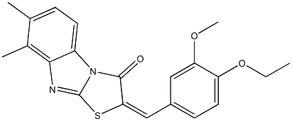 2-(4-ethoxy-3-methoxybenzylidene)-7,8-dimethyl[1,3]thiazolo[3,2-a]benzimidazol-3(2H)-one 구조식 이미지