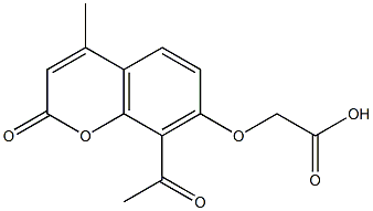 [(8-acetyl-4-methyl-2-oxo-2H-chromen-7-yl)oxy]acetic acid 구조식 이미지