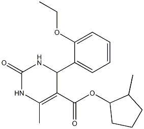 2-methylcyclopentyl 4-(2-ethoxyphenyl)-6-methyl-2-oxo-1,2,3,4-tetrahydropyrimidine-5-carboxylate 구조식 이미지