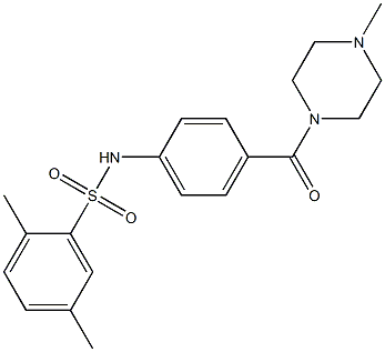 2,5-dimethyl-N-{4-[(4-methyl-1-piperazinyl)carbonyl]phenyl}benzenesulfonamide Structure