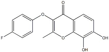 3-(4-fluorophenoxy)-7,8-dihydroxy-2-methyl-4H-chromen-4-one 구조식 이미지
