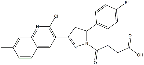 4-[5-(4-bromophenyl)-3-(2-chloro-7-methyl-3-quinolinyl)-4,5-dihydro-1H-pyrazol-1-yl]-4-oxobutanoic acid 구조식 이미지