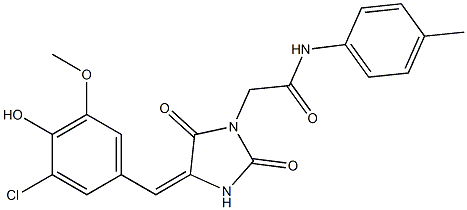 2-[4-(3-chloro-4-hydroxy-5-methoxybenzylidene)-2,5-dioxoimidazolidin-1-yl]-N-(4-methylphenyl)acetamide Structure