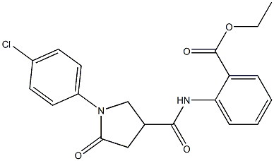 ethyl 2-({[1-(4-chlorophenyl)-5-oxo-3-pyrrolidinyl]carbonyl}amino)benzoate 구조식 이미지