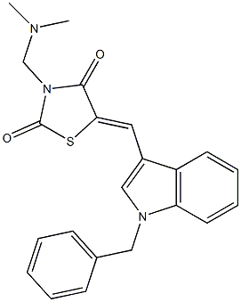 5-[(1-benzyl-1H-indol-3-yl)methylene]-3-[(dimethylamino)methyl]-1,3-thiazolidine-2,4-dione 구조식 이미지