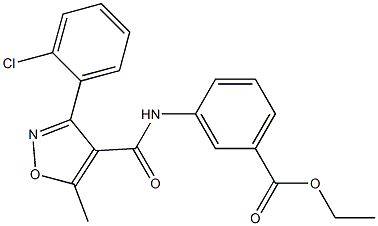 ethyl 3-({[3-(2-chlorophenyl)-5-methyl-4-isoxazolyl]carbonyl}amino)benzoate 구조식 이미지