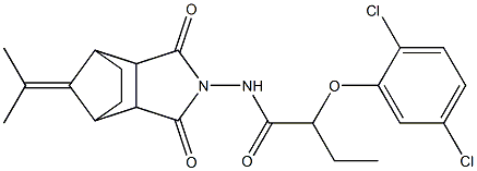 2-(2,5-dichlorophenoxy)-N-[10-(1-methylethylidene)-3,5-dioxo-4-azatricyclo[5.2.1.0~2,6~]dec-4-yl]butanamide Structure