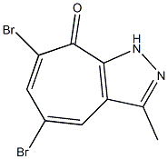 5,7-dibromo-3-methylcyclohepta[c]pyrazol-8(1H)-one Structure