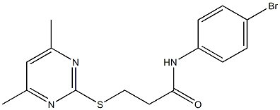 N-(4-bromophenyl)-3-[(4,6-dimethyl-2-pyrimidinyl)sulfanyl]propanamide 구조식 이미지