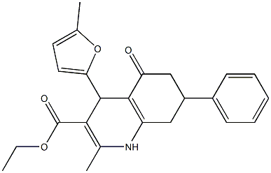 ethyl 2-methyl-4-(5-methyl-2-furyl)-5-oxo-7-phenyl-1,4,5,6,7,8-hexahydro-3-quinolinecarboxylate Structure