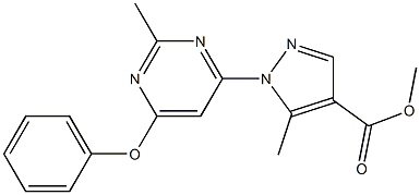 methyl 5-methyl-1-(2-methyl-6-phenoxy-4-pyrimidinyl)-1H-pyrazole-4-carboxylate Structure