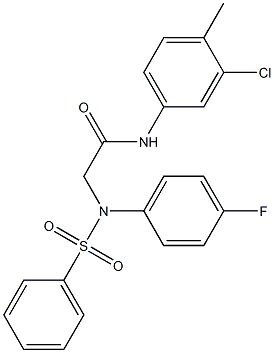 N-(3-chloro-4-methylphenyl)-2-[(4-fluorophenyl)(phenylsulfonyl)amino]acetamide 구조식 이미지