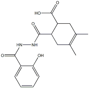 6-{[2-(2-hydroxybenzoyl)hydrazino]carbonyl}-3,4-dimethyl-3-cyclohexene-1-carboxylic acid Structure