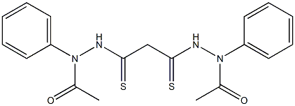 N'-[3-(2-acetyl-2-phenylhydrazino)-3-thioxopropanethioyl]-N-phenylacetohydrazide 구조식 이미지