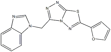 1-{[6-(2-furyl)[1,2,4]triazolo[3,4-b][1,3,4]thiadiazol-3-yl]methyl}-1H-benzimidazole Structure