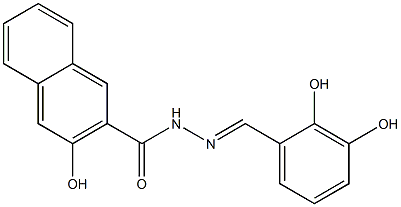 N'-(2,3-dihydroxybenzylidene)-3-hydroxy-2-naphthohydrazide 구조식 이미지