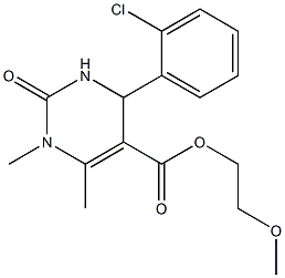 2-methoxyethyl 4-(2-chlorophenyl)-1,6-dimethyl-2-oxo-1,2,3,4-tetrahydro-5-pyrimidinecarboxylate 구조식 이미지