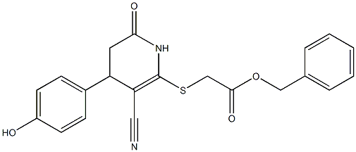 benzyl {[3-cyano-4-(4-hydroxyphenyl)-6-oxo-1,4,5,6-tetrahydro-2-pyridinyl]sulfanyl}acetate 구조식 이미지