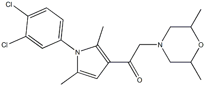 1-[1-(3,4-dichlorophenyl)-2,5-dimethyl-1H-pyrrol-3-yl]-2-(2,6-dimethyl-4-morpholinyl)ethanone 구조식 이미지