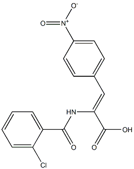 2-[(2-chlorobenzoyl)amino]-3-{4-nitrophenyl}acrylic acid Structure