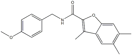 N-(4-methoxybenzyl)-3,5,6-trimethyl-1-benzofuran-2-carboxamide 구조식 이미지