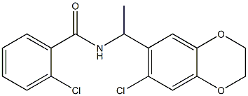 2-chloro-N-[1-(7-chloro-2,3-dihydro-1,4-benzodioxin-6-yl)ethyl]benzamide Structure
