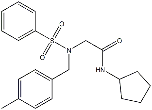 N-cyclopentyl-2-[[(4-methylphenyl)methyl](phenylsulfonyl)amino]acetamide Structure