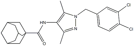 N-[1-(3,4-dichlorobenzyl)-3,5-dimethyl-1H-pyrazol-4-yl]-1-adamantanecarboxamide 구조식 이미지