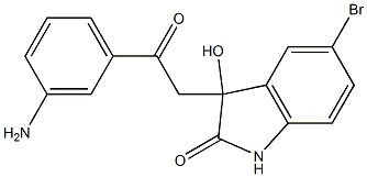 3-[2-(3-aminophenyl)-2-oxoethyl]-5-bromo-3-hydroxy-1,3-dihydro-2H-indol-2-one Structure