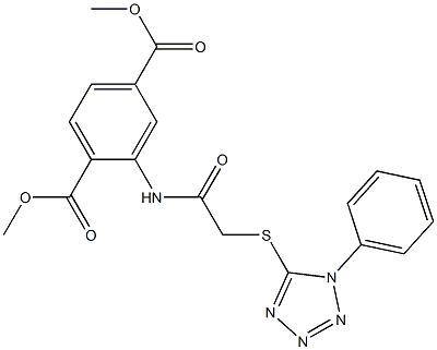 dimethyl 2-({[(1-phenyl-1H-tetraazol-5-yl)sulfanyl]acetyl}amino)terephthalate 구조식 이미지