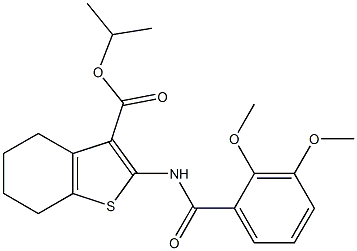 isopropyl 2-[(2,3-dimethoxybenzoyl)amino]-4,5,6,7-tetrahydro-1-benzothiophene-3-carboxylate 구조식 이미지