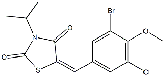 5-(3-bromo-5-chloro-4-methoxybenzylidene)-3-isopropyl-1,3-thiazolidine-2,4-dione Structure