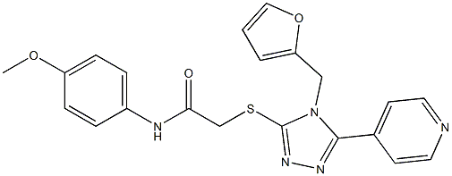 2-{[4-(furan-2-ylmethyl)-5-pyridin-4-yl-4H-1,2,4-triazol-3-yl]sulfanyl}-N-[4-(methyloxy)phenyl]acetamide 구조식 이미지