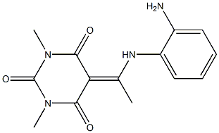 5-[1-(2-aminoanilino)ethylidene]-1,3-dimethyl-2,4,6(1H,3H,5H)-pyrimidinetrione 구조식 이미지