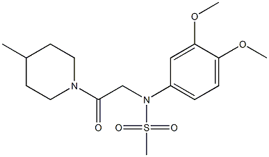 N-(3,4-dimethoxyphenyl)-N-[2-(4-methyl-1-piperidinyl)-2-oxoethyl]methanesulfonamide Structure