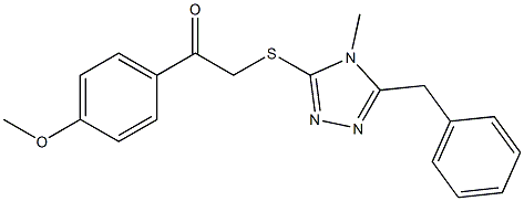 2-[(5-benzyl-4-methyl-4H-1,2,4-triazol-3-yl)sulfanyl]-1-(4-methoxyphenyl)ethanone 구조식 이미지